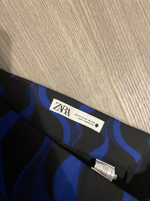 Rubynee Vintage y2k Zara Blue black geometry pattern skirt