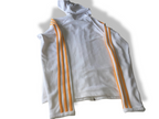 Vintage white 3-stripe adidas full zip hoodie in S| L23 W20|SKU 4761
