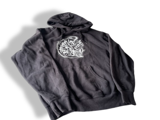 Vintage women's black graphics regular fit hoodie in M| L24 W20| SKU 4765