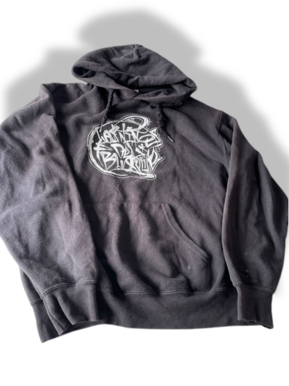 Vintage women's black graphics regular fit hoodie in M| L24 W20| SKU 4765