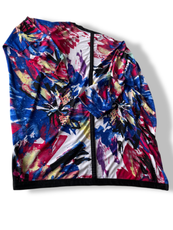 Vintage Marble women's polyester multi open front top size 12| L27 W12|SKU 4769
