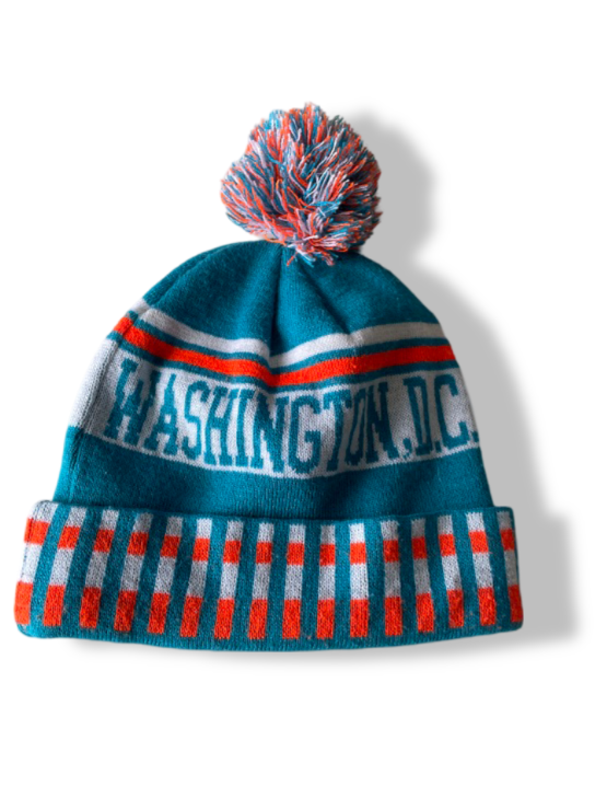 Vintage Blue washington D.C knitted beanie hat| SKU 4775