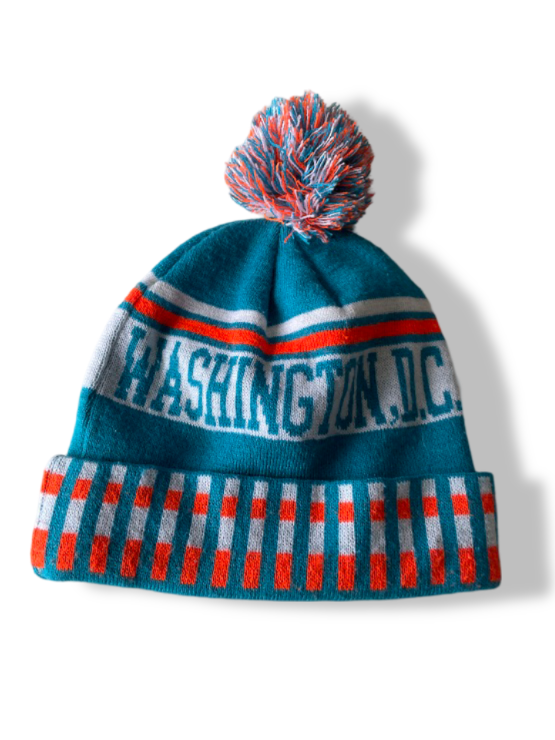 Vintage Blue washington D.C knitted beanie hat| SKU 4775