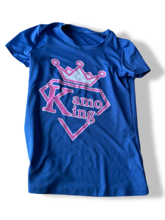 vintage women's Kamo King graphics blue short sleeve tees in S|L23 W19|SKU 4777