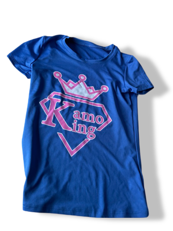 vintage women's Kamo King graphics blue short sleeve tees in S|L23 W19|SKU 4777
