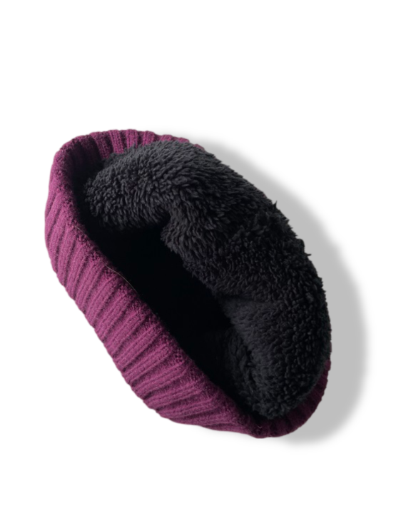 Vintage purple beanie knitted cap| SKU 4779