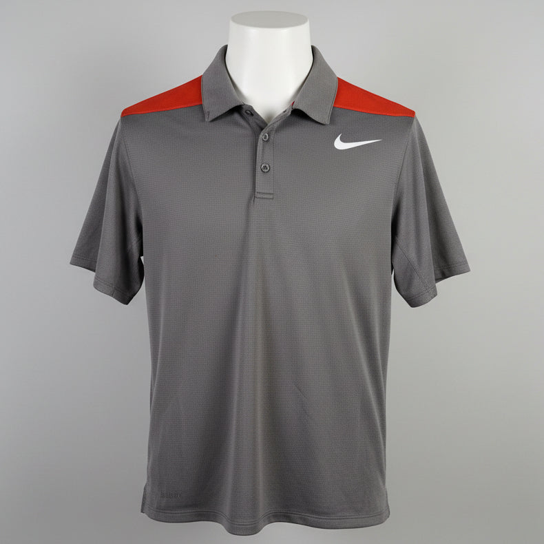 Grey Nike Dri-FIT Colorblock Polo SKU 7388 size S