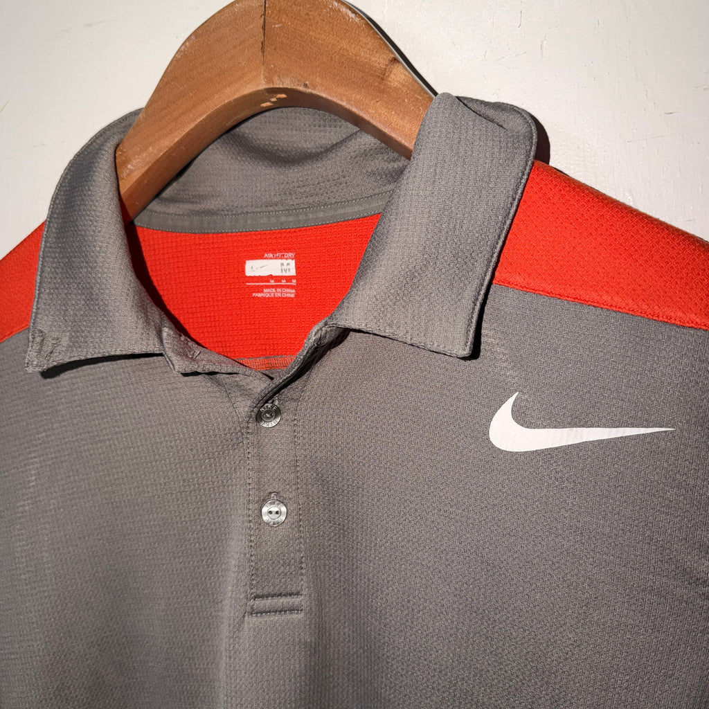 Grey Nike Dri-FIT Colorblock Polo SKU 7388 size S