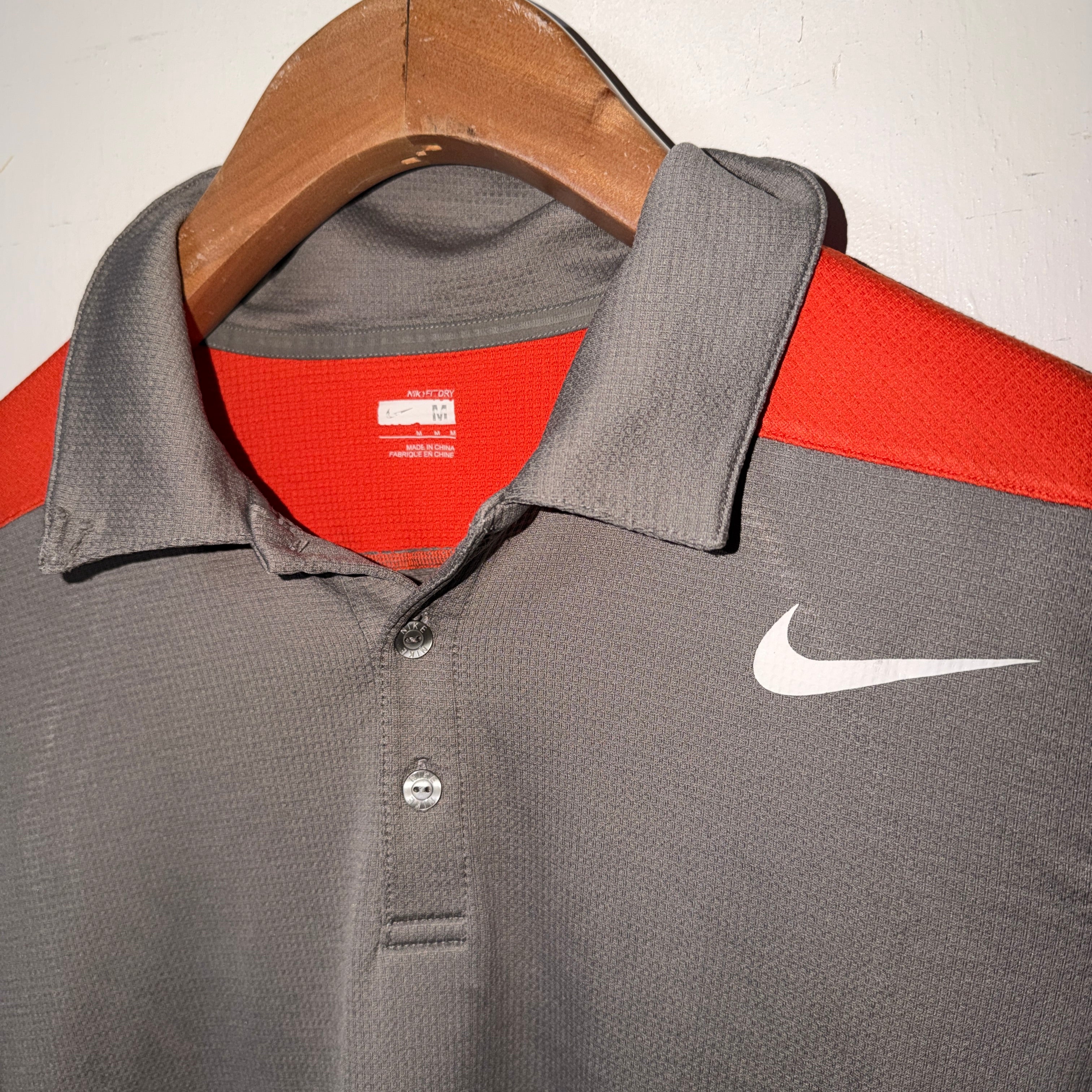Grey Nike Dri-FIT Colorblock Polo SKU 7388 size S