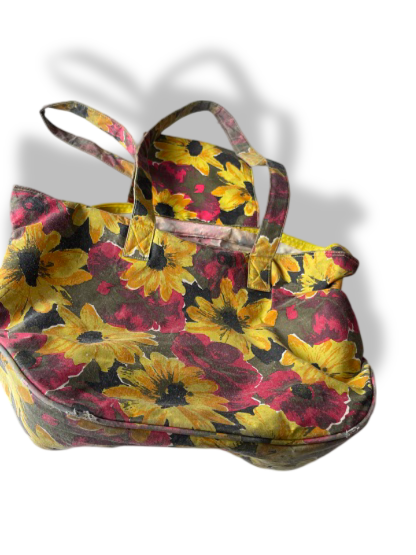 Vintage wome's multi floral print large handbag|L12 W20|SKU 4784