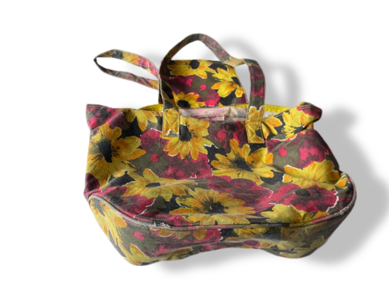 Vintage wome's multi floral print large handbag|L12 W20|SKU 4784