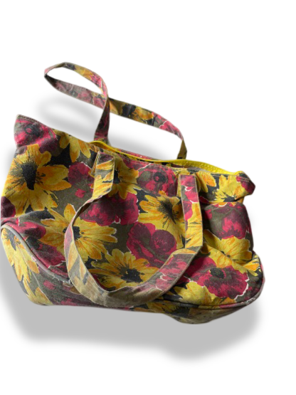 Vintage wome's multi floral print large handbag|L12 W20|SKU 4784