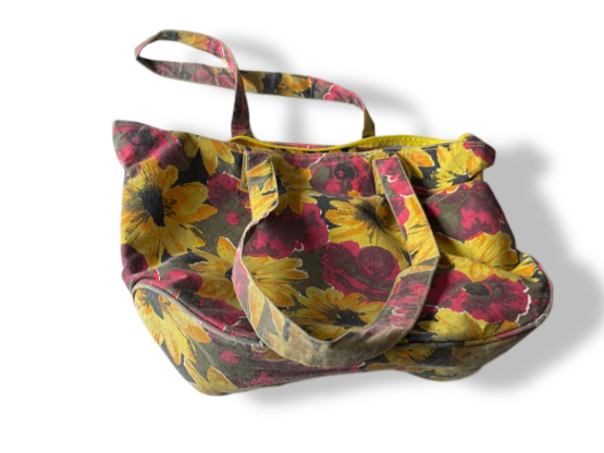 Vintage wome's multi floral print large handbag|L12 W20|SKU 4784