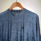 plain navy blue crew neck short sleeve cotton T-shirt SKU 7391  size L