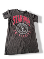 Vintage women's Stanford University graphics grey short sleeve tees in M| L25 W16|SKU 4786