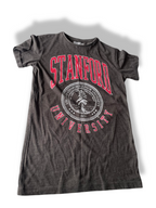 Vintage women's Stanford University graphics grey short sleeve tees in M| L25 W16|SKU 4786