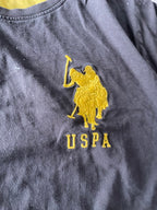 Vintage Men's U.S Polo ASSN black 80's short sleeve tees in L| L29 W21|SKU 4788
