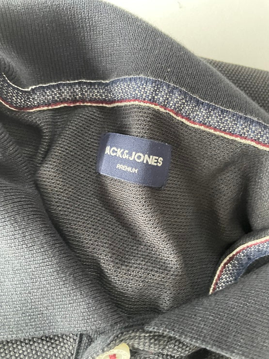 Vintage men's Jack & jones premium blue short sleeve polo shirt in L/XL| L31 W21|SKU 4789