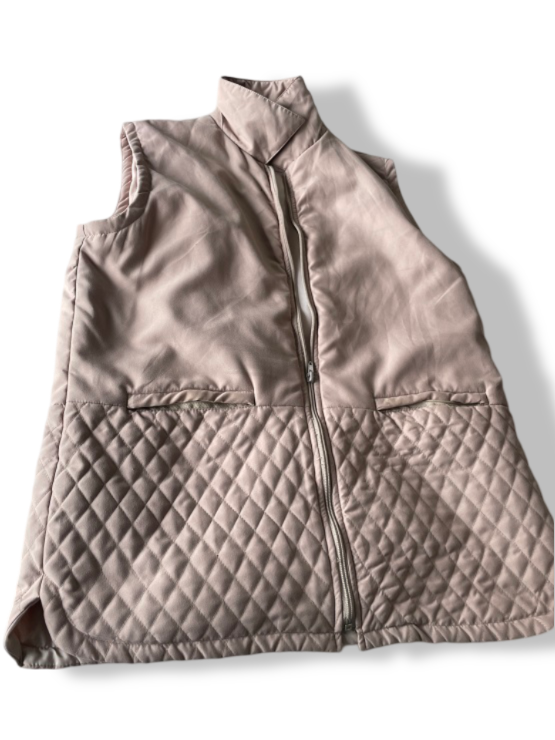 Vintage women's quilted padded brown sleeveless brown jacket in L/XL| L30W20|SKU 4797