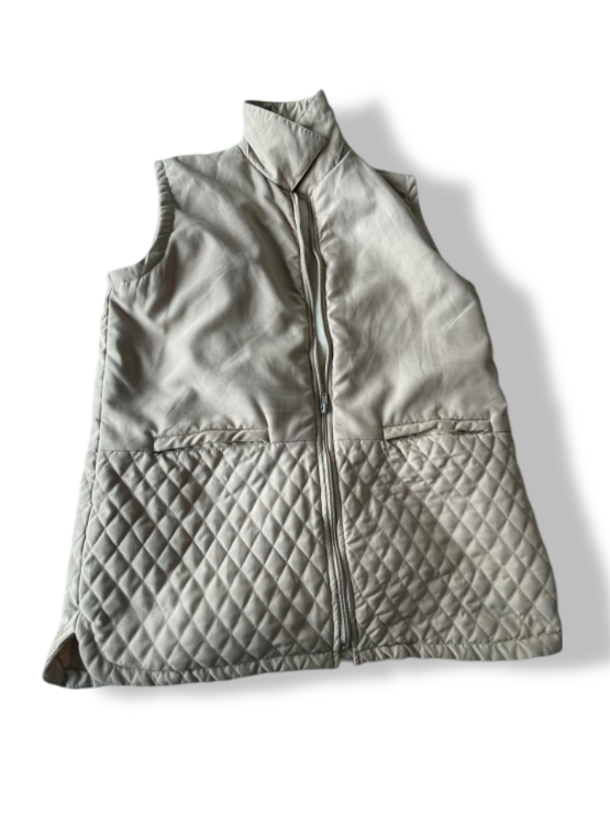 Vintage women's quilted padded brown sleeveless brown jacket in L/XL| L30W20|SKU 4797
