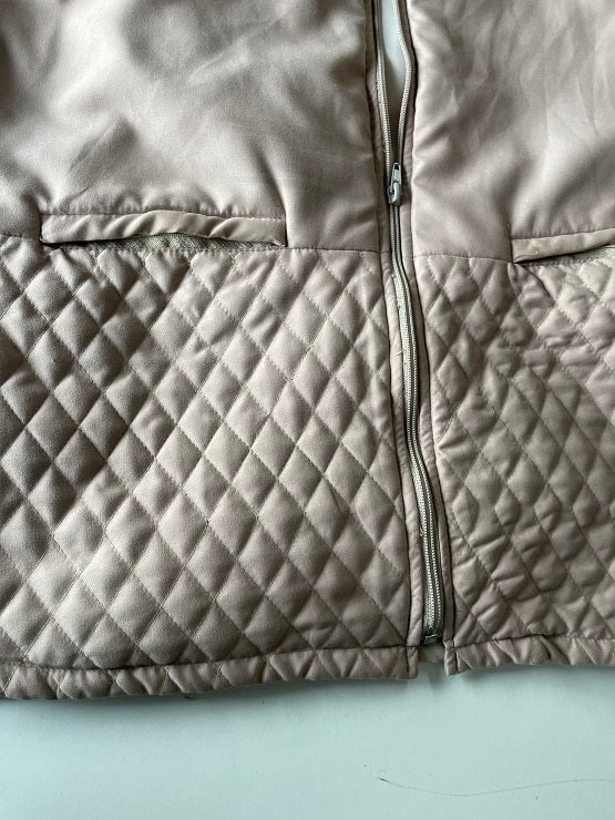 Vintage women's quilted padded brown sleeveless brown jacket in L/XL| L30W20|SKU 4797