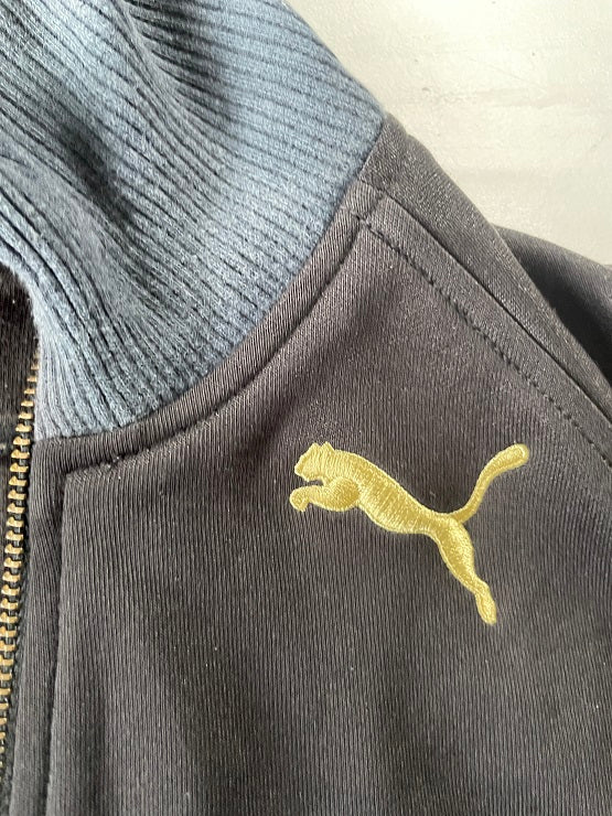 Vintage Puma black full zip wind breaker track top in M/L| L30 W21|SKU 4801