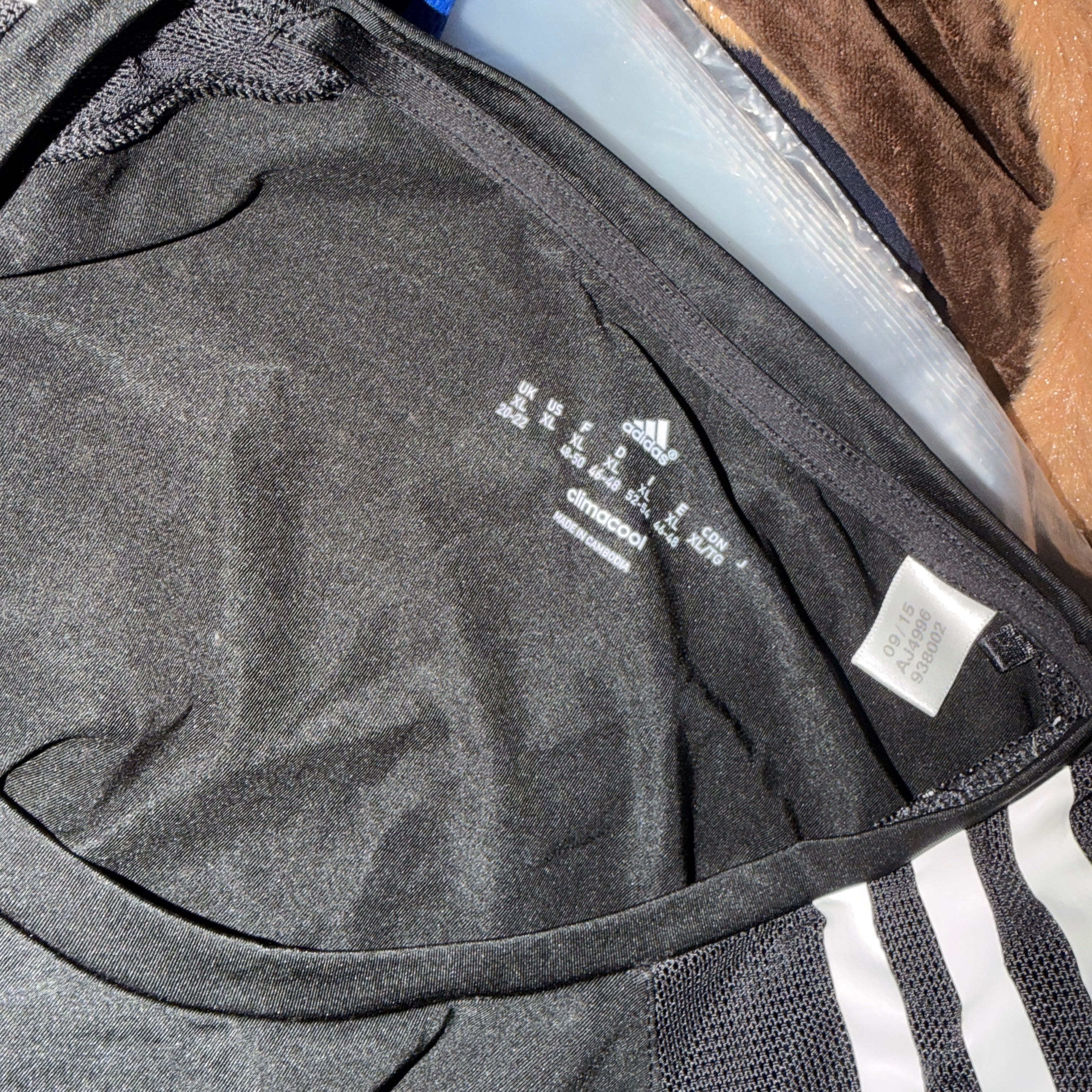 Vintage women black Adidas climacool jersey in 2XL SKU 7412