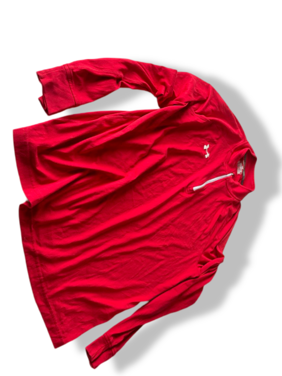 Vintage men's red Under Armour 1/4 zip high neck sweatshirt in XL|L30W22|SKU 4807