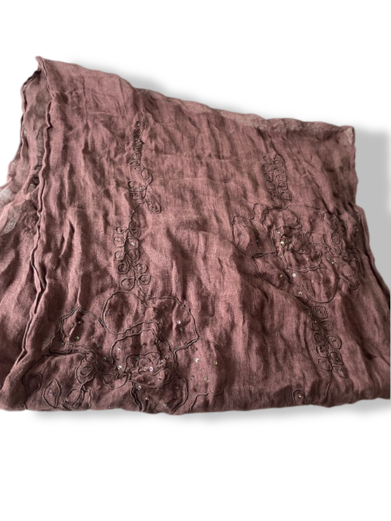 Vintage women's Coast brown pashmina scarf| L66 W26|SKU 4809