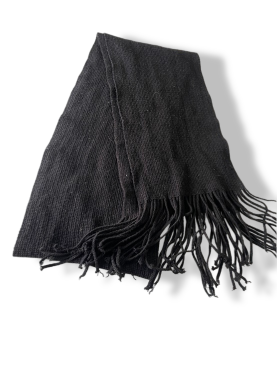 Vintage women's black pashmina scarf|L41 W9| SKU 4810