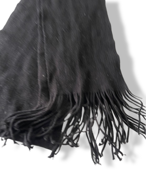 Vintage women's black pashmina scarf|L41 W9| SKU 4810