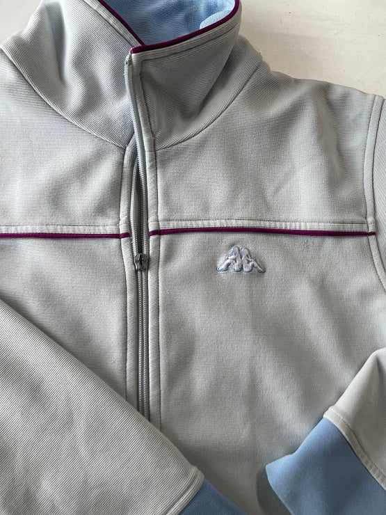 Vintage women's kappa white full zip windbreaker jacket in M/L| L27 W18| SKU 4816