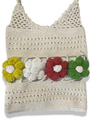 Rachels Closet y2k womens white floral crochet bag
