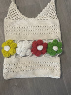 Rachels Closet y2k womens white floral crochet bag