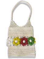 Rachels Closet y2k womens white floral crochet bag
