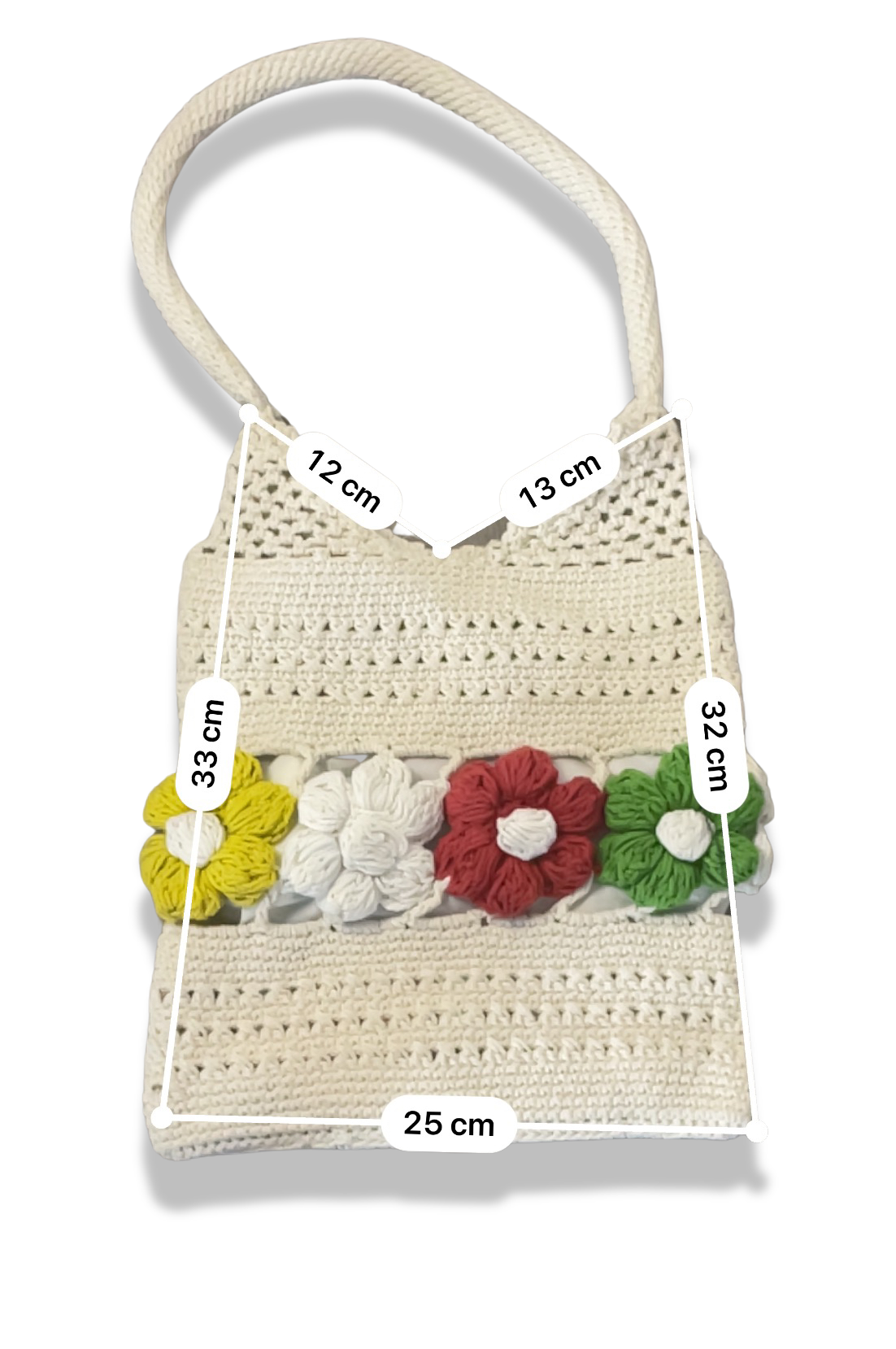 Rachels Closet y2k womens white floral crochet bag