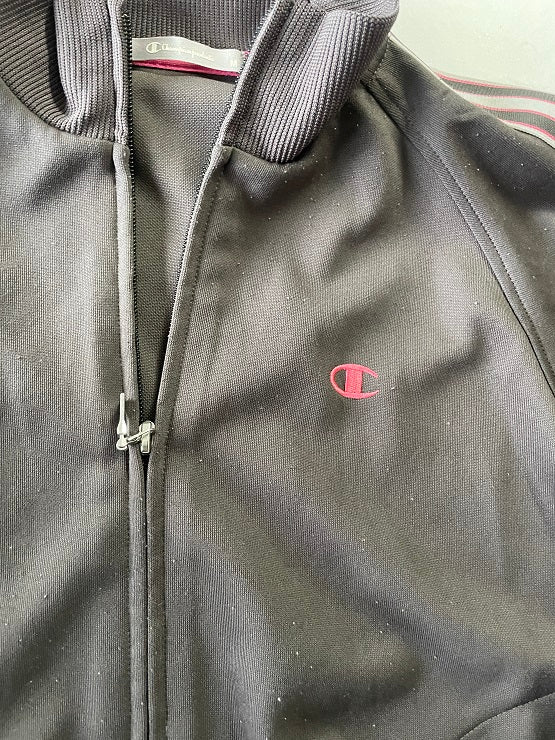 Vintage men's Champion brown full zip windbreaker jacket in M|L24 W17|SKU 4817