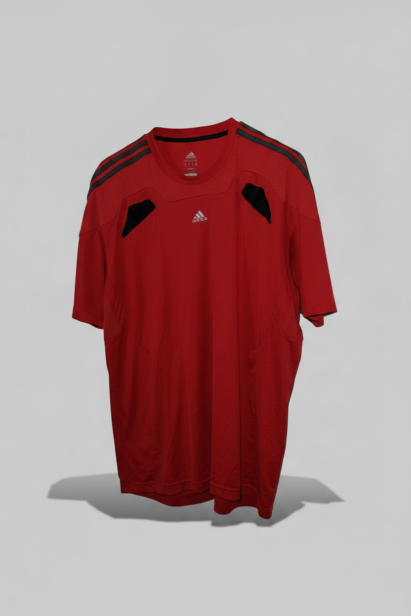 Vintage Adidas ClimaCool style jersey t-shirt in red, Size 2XL