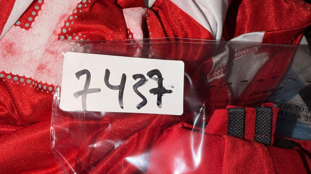 Vintage red Adidas ClimaCool jersey-style t-shirt, Size 2XL