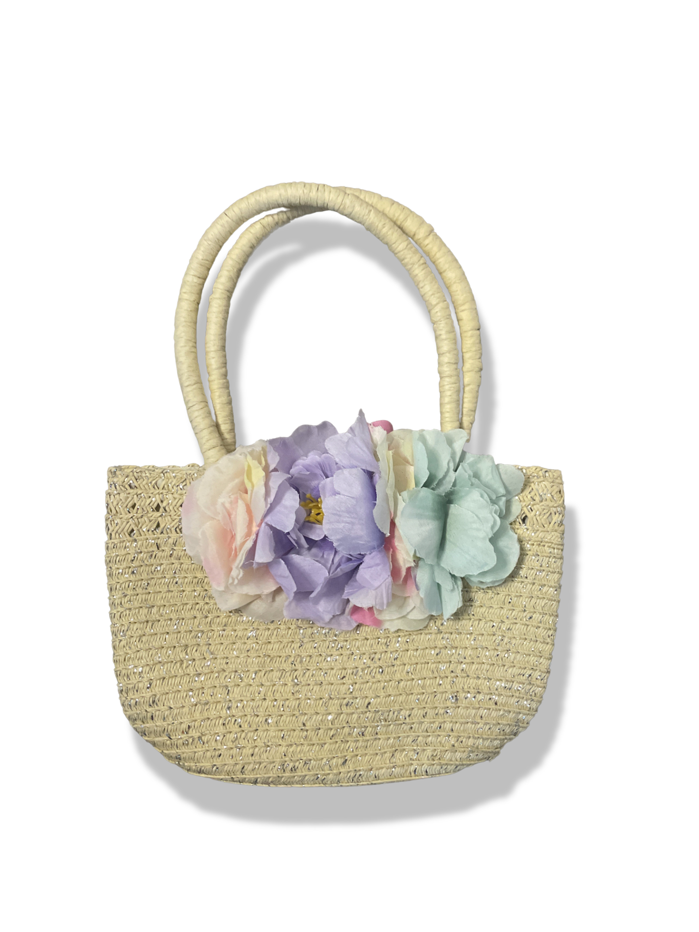 Rachels closet Vintage y2k cream straw floral bag