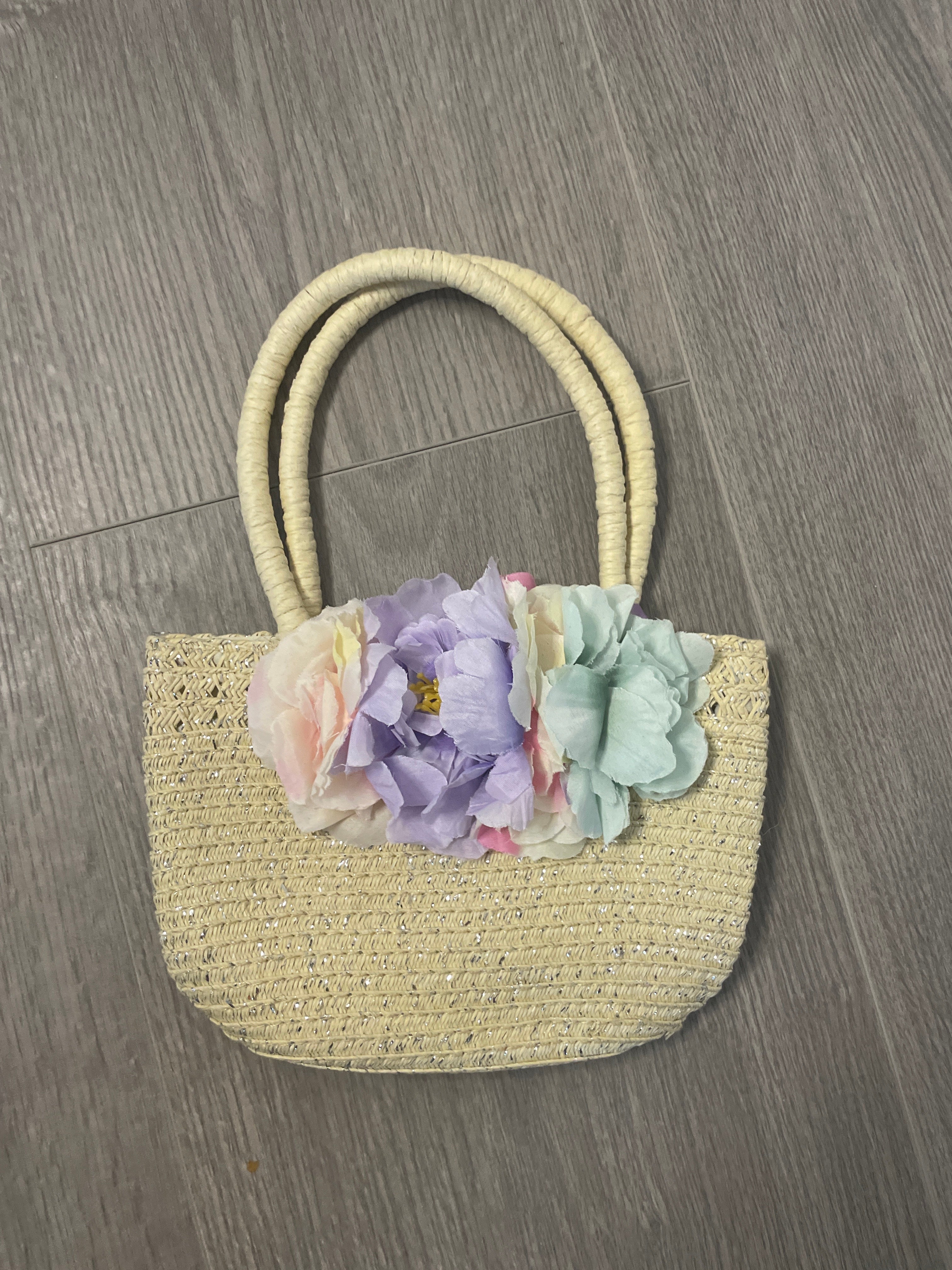 Rachels closet Vintage y2k cream straw floral bag