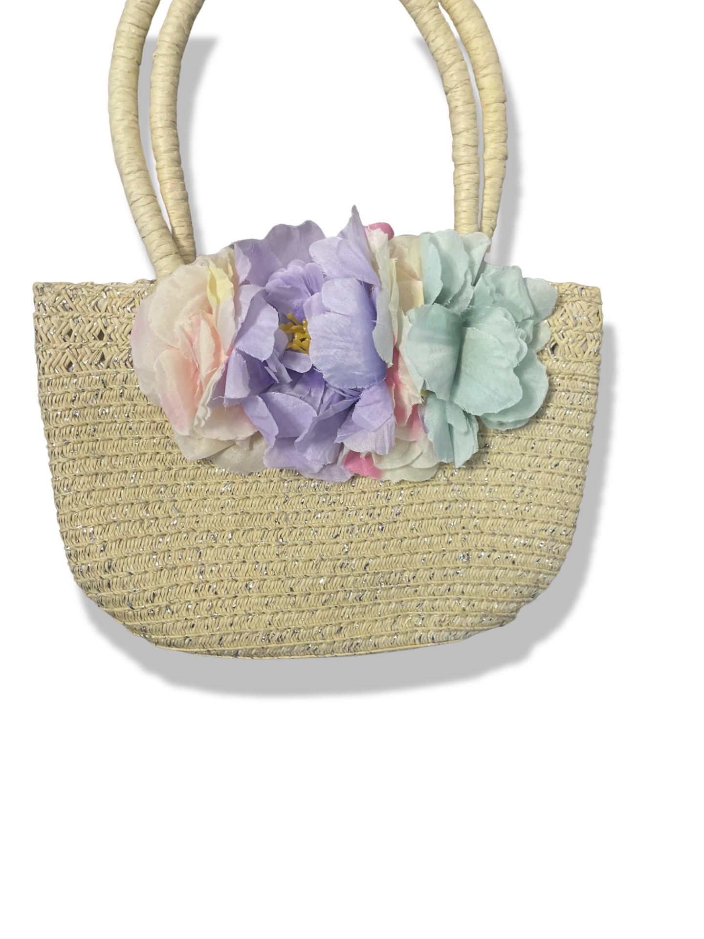 Rachels closet Vintage y2k cream straw floral bag