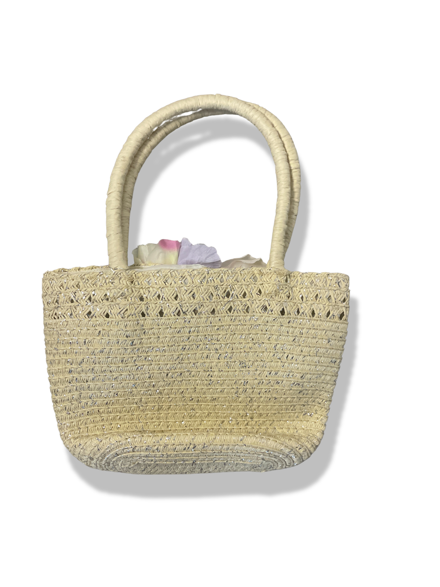 Rachels closet Vintage y2k cream straw floral bag