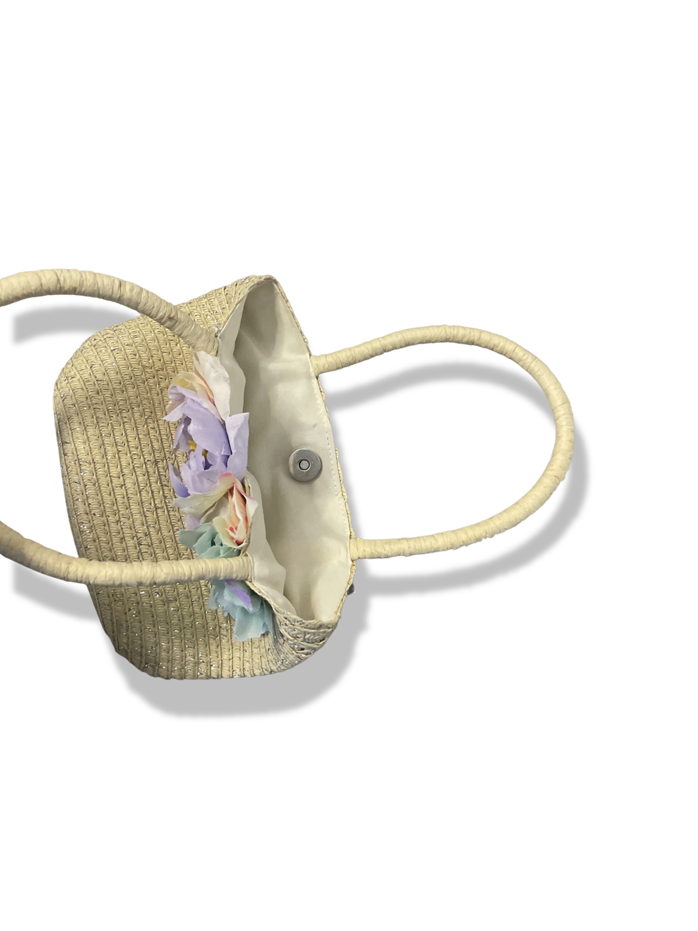 Rachels closet Vintage y2k cream straw floral bag