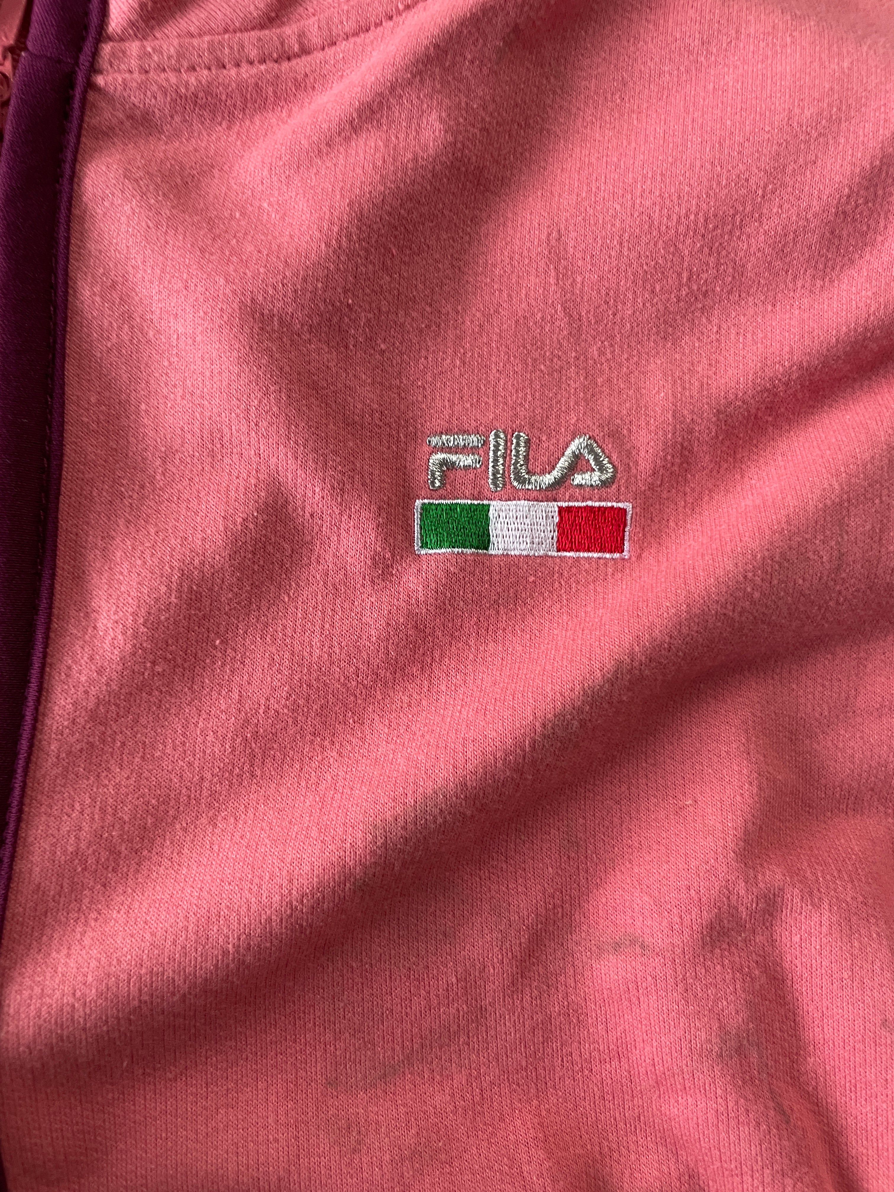 Vintage women's Fila peach full zip track jacket in L| L26 W18| SKU 4819