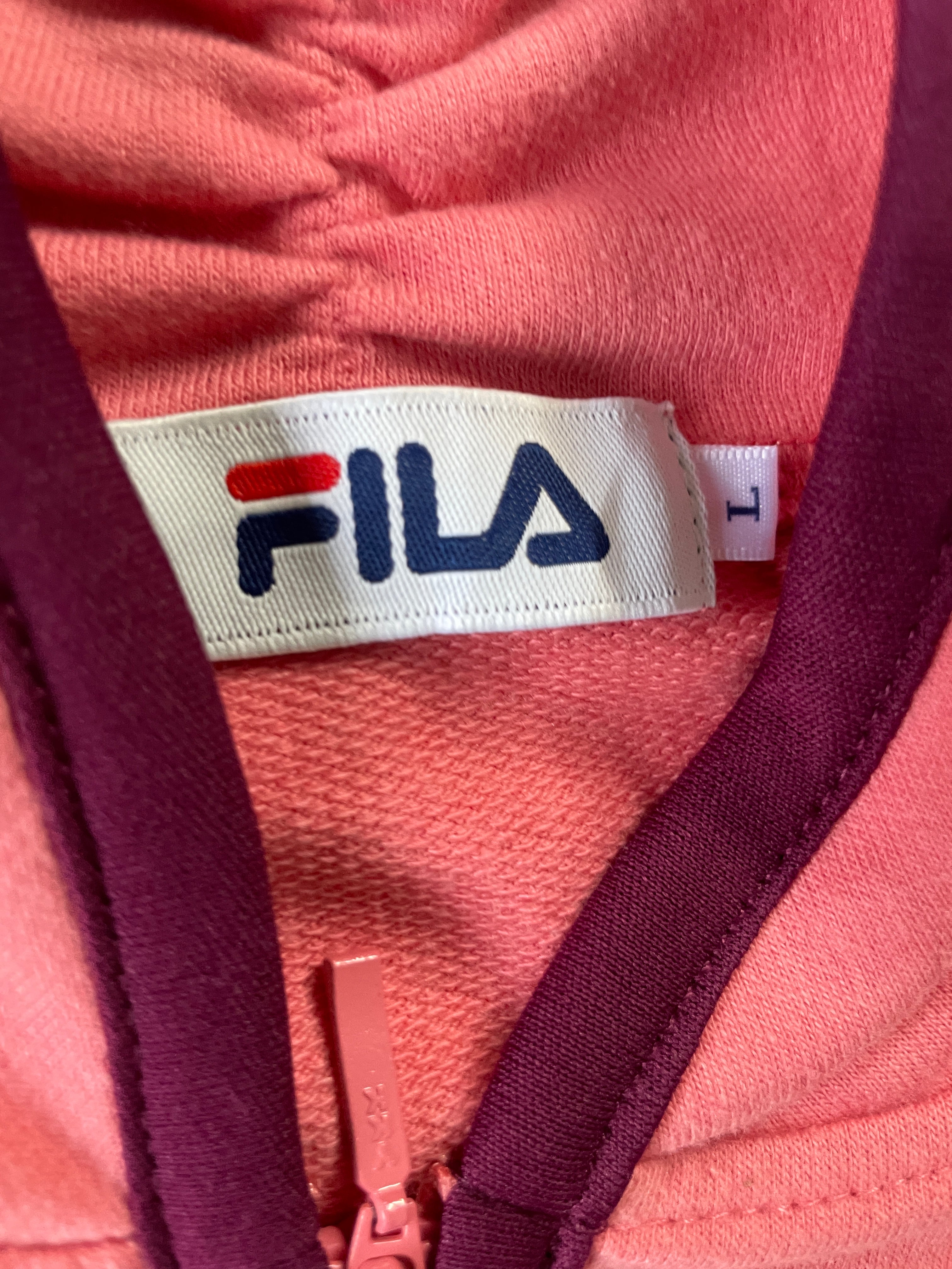 Vintage women's Fila peach full zip track jacket in L| L26 W18| SKU 4819