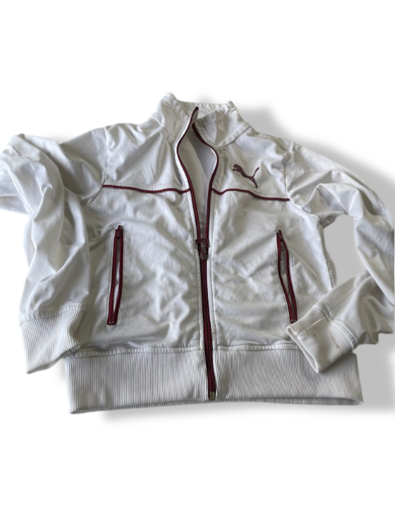 Vintage Puma white full zip windbreaker jacket in XS| L22 W16| SKU 4821