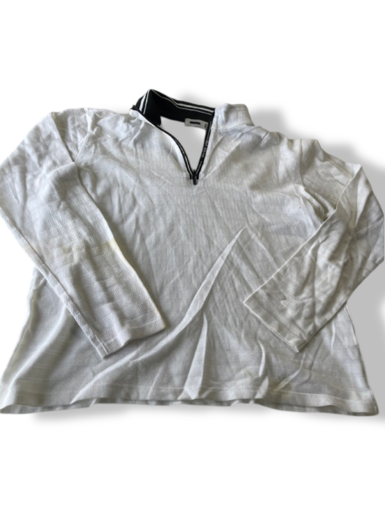 Vintage men's Fila white 1/4 zip long sleeve sweatshirt in L| L23 W19|SKU 4825