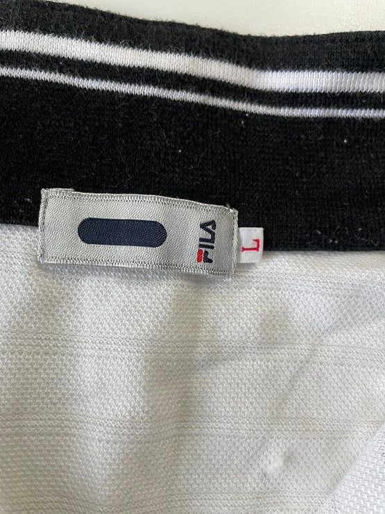 Vintage men's Fila white 1/4 zip long sleeve sweatshirt in L| L23 W19|SKU 4825