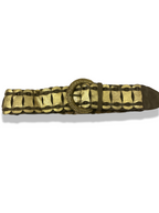 Rachels Closet Vintage y2k gold plated interlocking women's leather belt